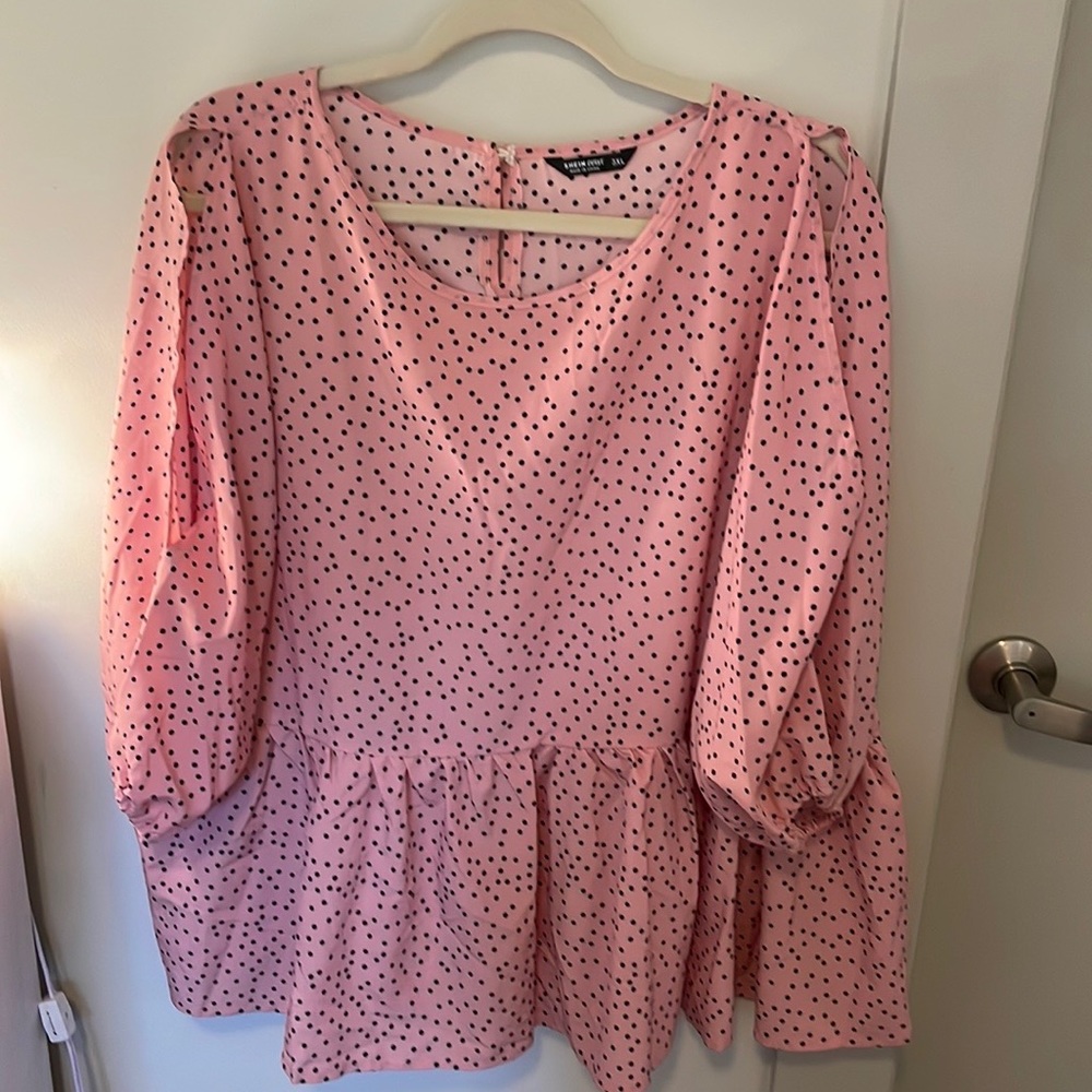 Peplum polka dot blouse